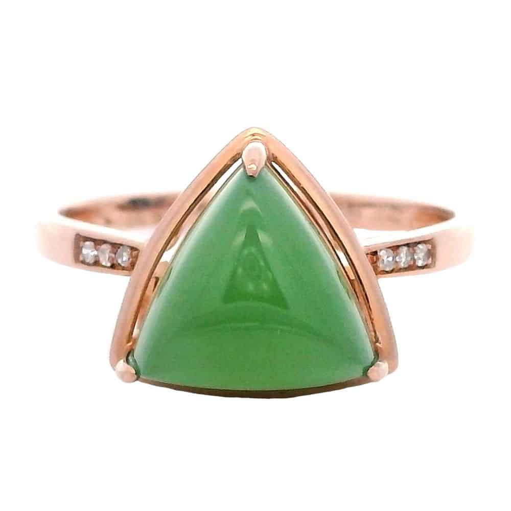 Triangle Jade Ring 18k Rose Gold