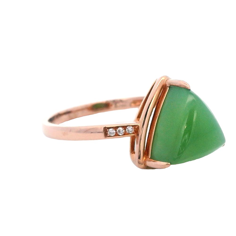 Triangle Jade Ring 18k Rose Gold - Image 3