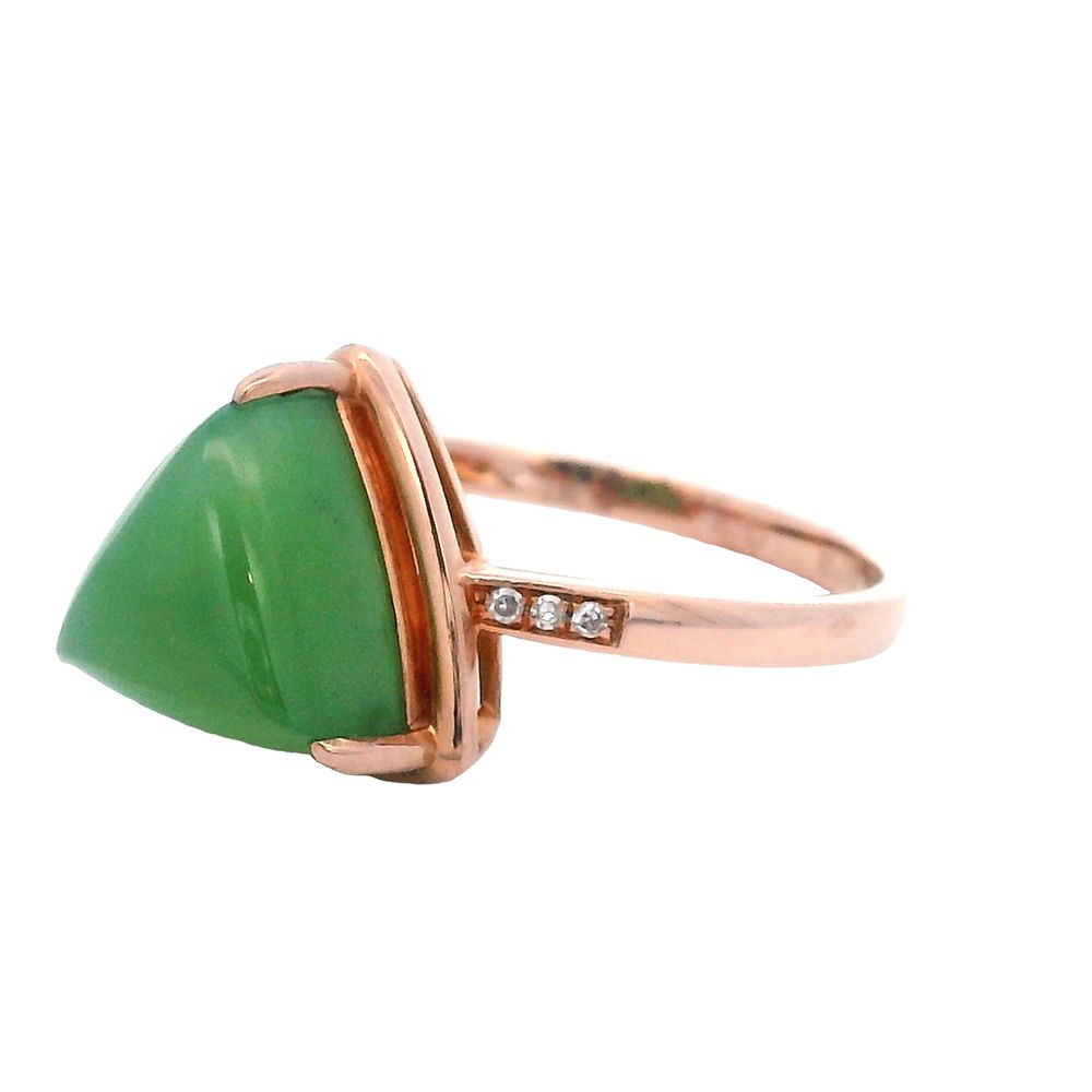 Triangle Jade Ring 18k Rose Gold - Image 2