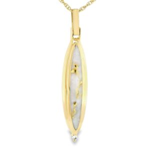 Gold Quartz Drop Pendant, Alaska Mint