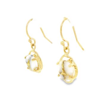 Dangle Gold Quartz Earrings, Alaska Mint