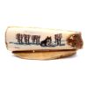 Laying Wolf Scrimshaw Artwork Fossil Ivory, Alaska Mint