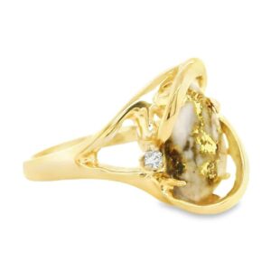 Ladies Gold Quartz & Diamond Ring, Alaska Mint