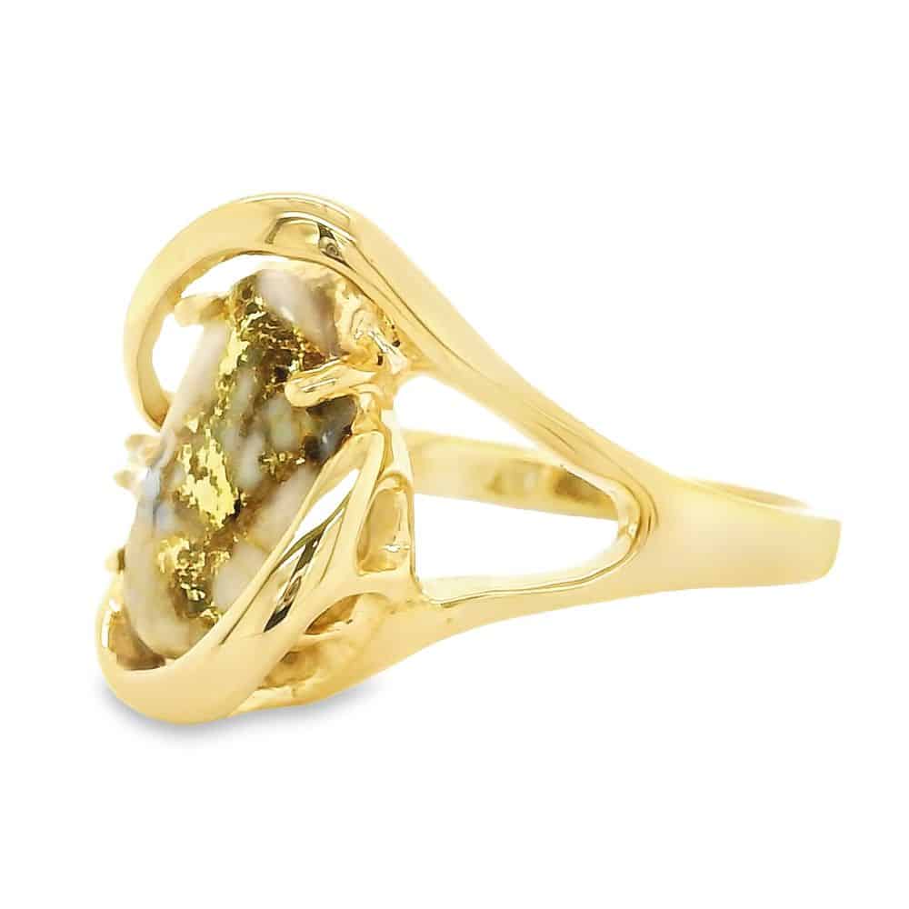 Ladies Gold Quartz & Diamond Ring, Alaska Mint