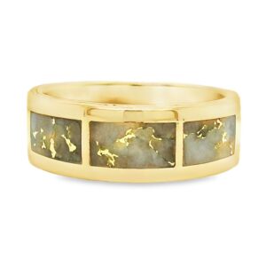 Gold Quartz Mens Rings