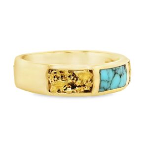 Gold Nugget & Turquoise Band, Alaska Mint