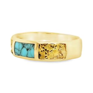 Gold Nugget & Turquoise Band, Alaska Mint