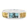 Gold Nugget Turquoise White Gold Band, Alaska Mint