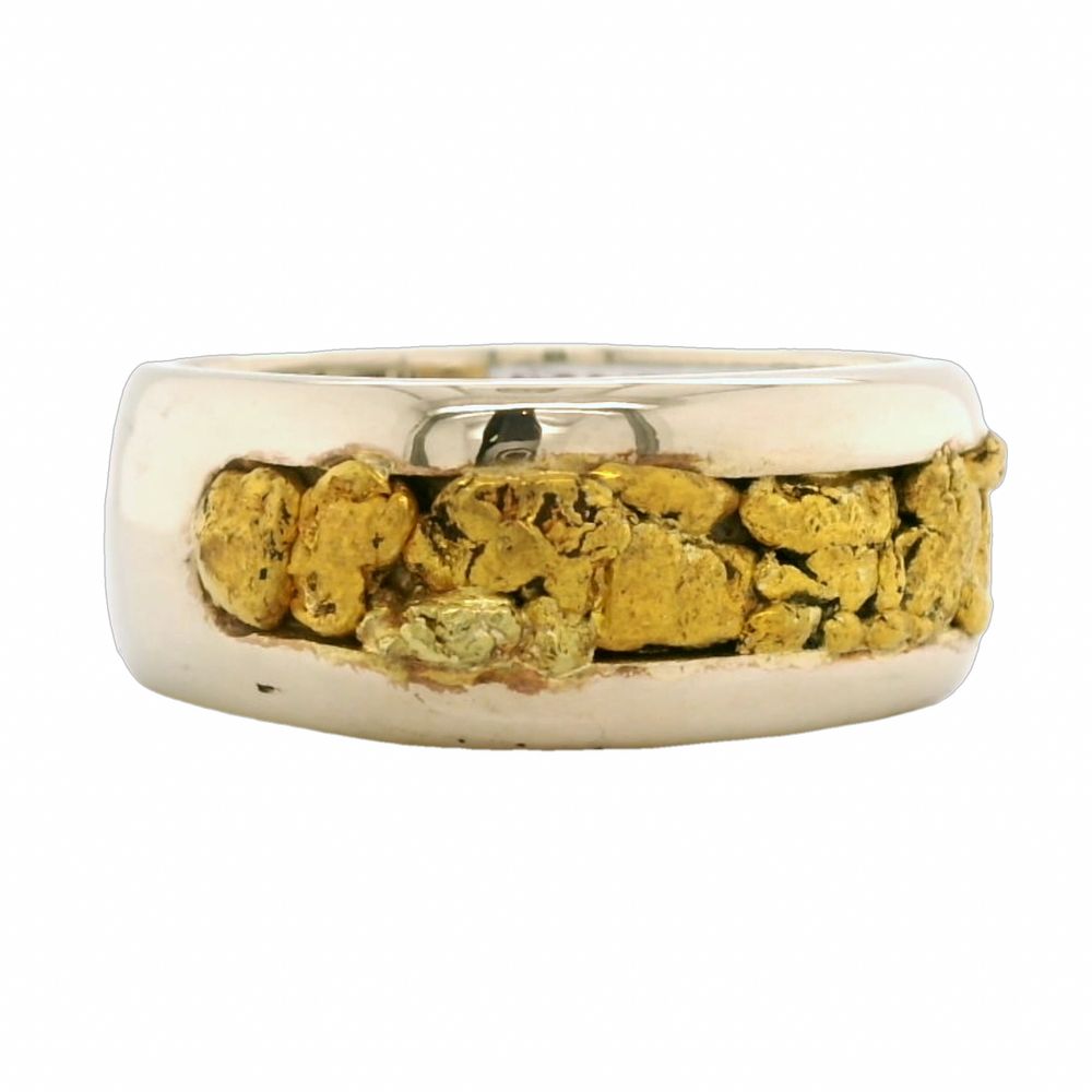 Gold Nugget White Gold Men's Ring WB206W-12 - Image 3