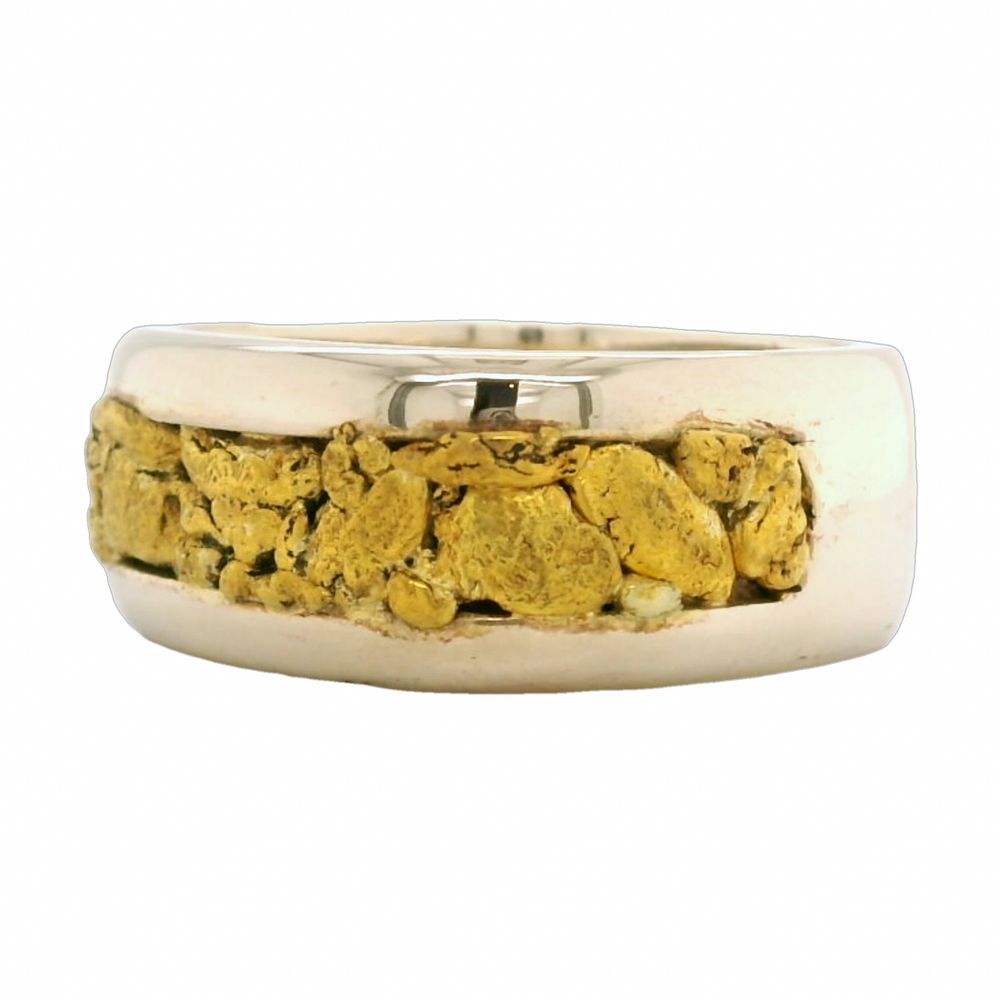 Gold Nugget White Gold Men's Ring WB206W-12 - Image 2