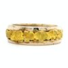 Men's White Gold Ring with Gold Nugget, Alaska Mint