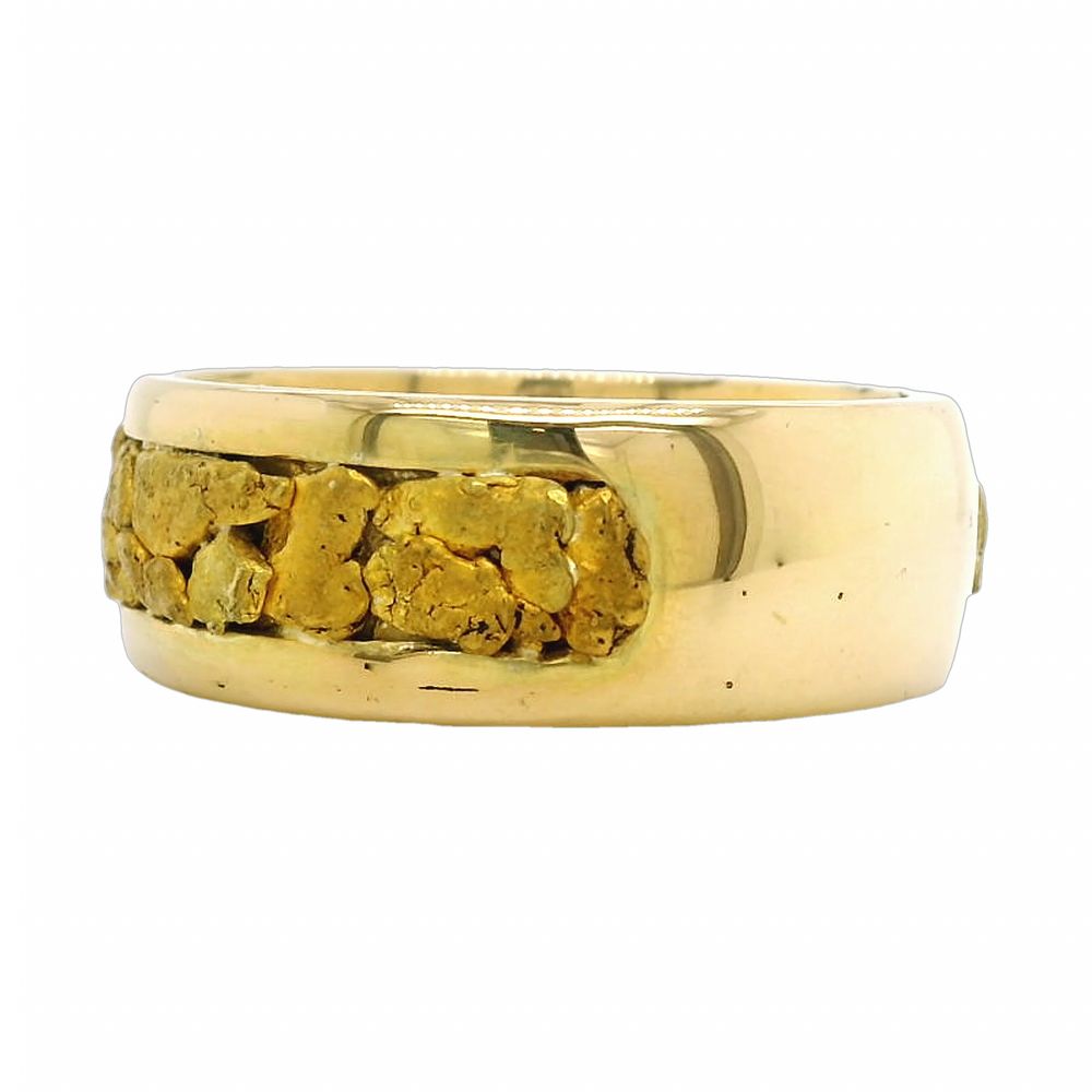 Men's Gold Nugget 14k Ring, Alaska Mint