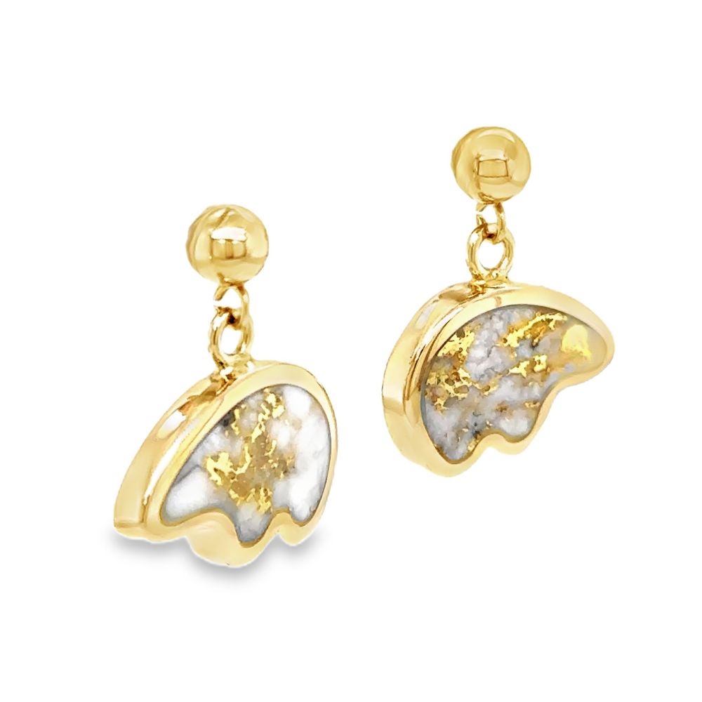 These Gold Quartz Bear Post Dangle Earrings make a great gift for you or someone else at the Alaska Mint