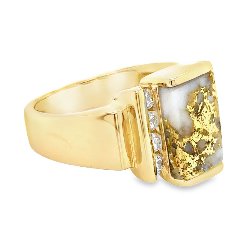 This gold quartz diamond ring is a special gift to remember Alaska by