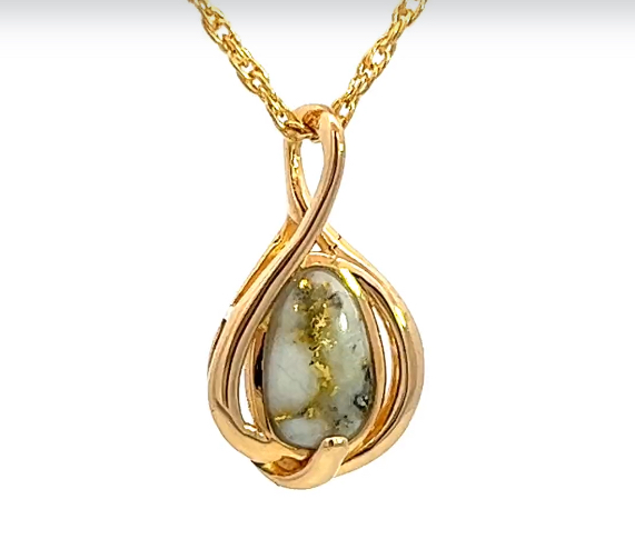 Gold Quartz Pendant PN825QX