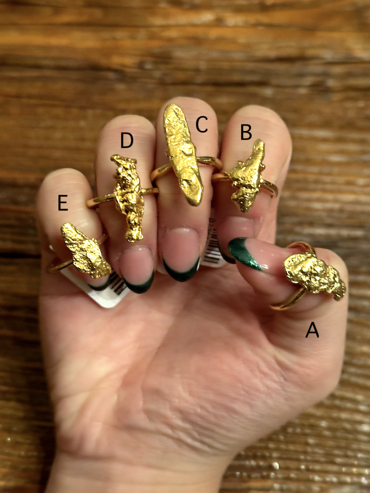 Ladies Gold Nugget Rings - Image 2