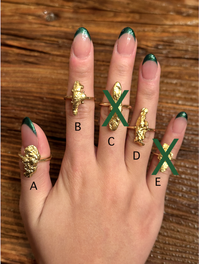 Ladies Gold Nugget Rings
