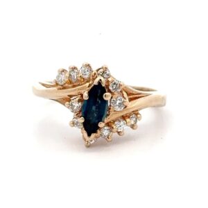 Estate Blue Sapphire & Diamond Ring 090105
