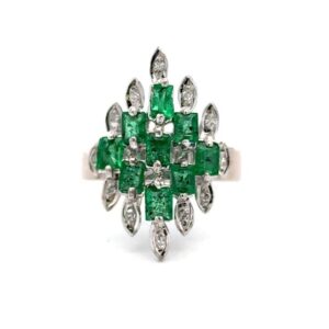 Estate 1.25 Emerald & Diamond Ring 090002
