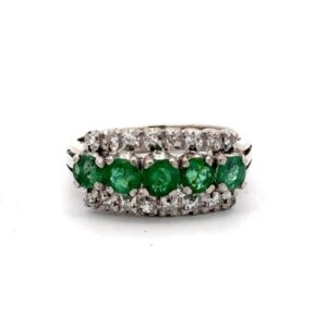 Estate Lady's Emerald & Diamond Ring 090029