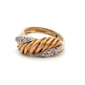 Estate Gold & Diamond Pinky Ring 090157