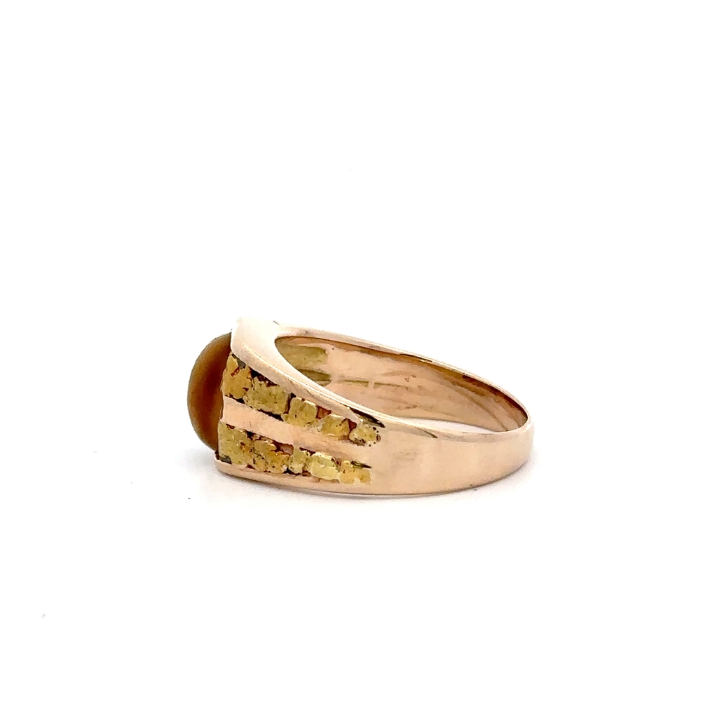 Estate Men's Nugget & Tiger Eye Ring 090504 - Image 2