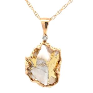 Free Form Gold Quartz Pendant 020823