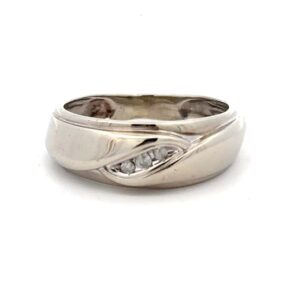Estate Men's White Gold & Diamond Ring 071148