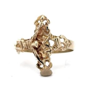 Estate Gold Cross Ring 071262