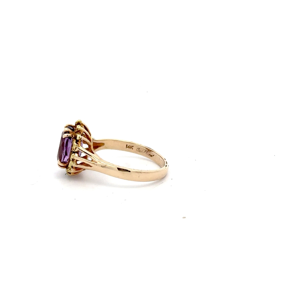 Estate Amethyst & Natural Gold Nugget Ring 071550 - Image 4