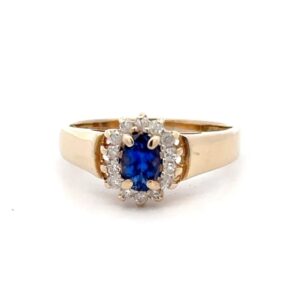 Estate Synthetic Sapphire Ring 071827