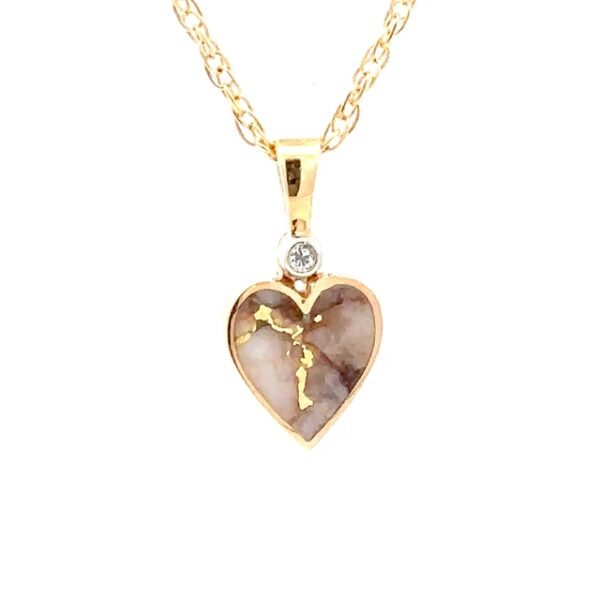 Gold Quartz Heart Pendant FF217G2 - Alaska Mint