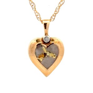 Gold Quartz Heart Pendant FF216G2