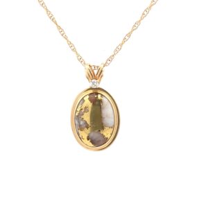 Oval Gold Quartz Pendant 073249