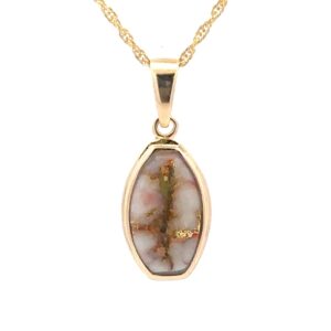 Gold Quartz Oval Pendant PP1344Q