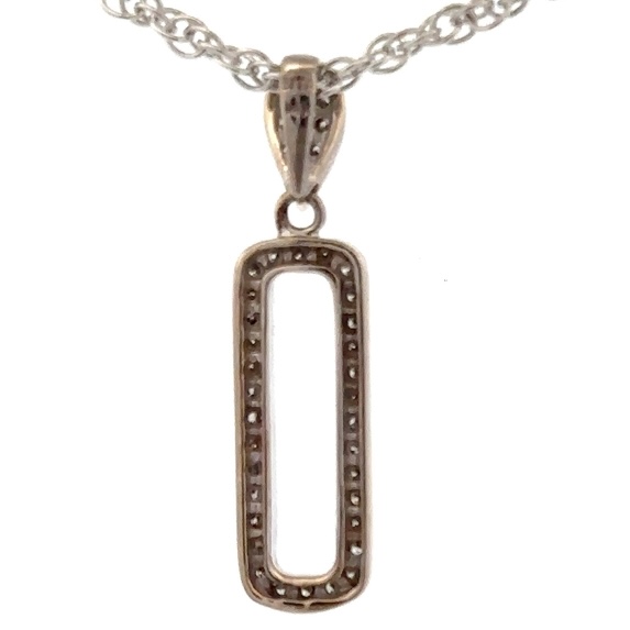 Estate White Gold & Diamond Pendant 090080 - Image 3