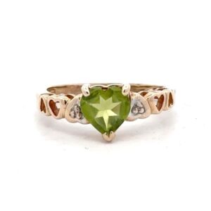 Peridot Heart Estate Ring 090652