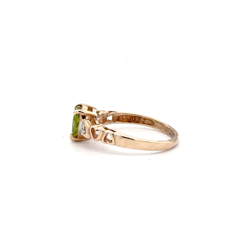 Peridot Heart Estate Ring 090652 - Image 2