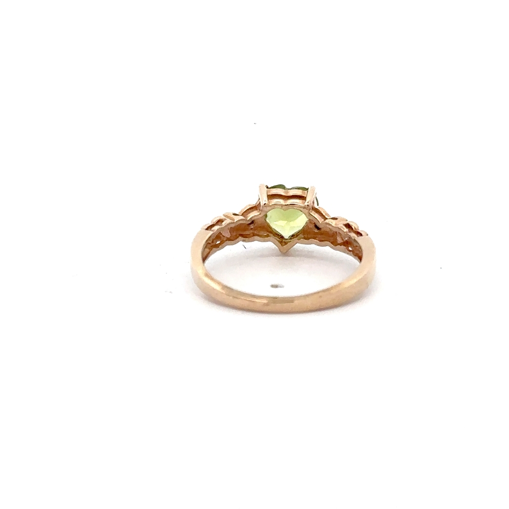 Peridot Heart Estate Ring 090652 - Image 4