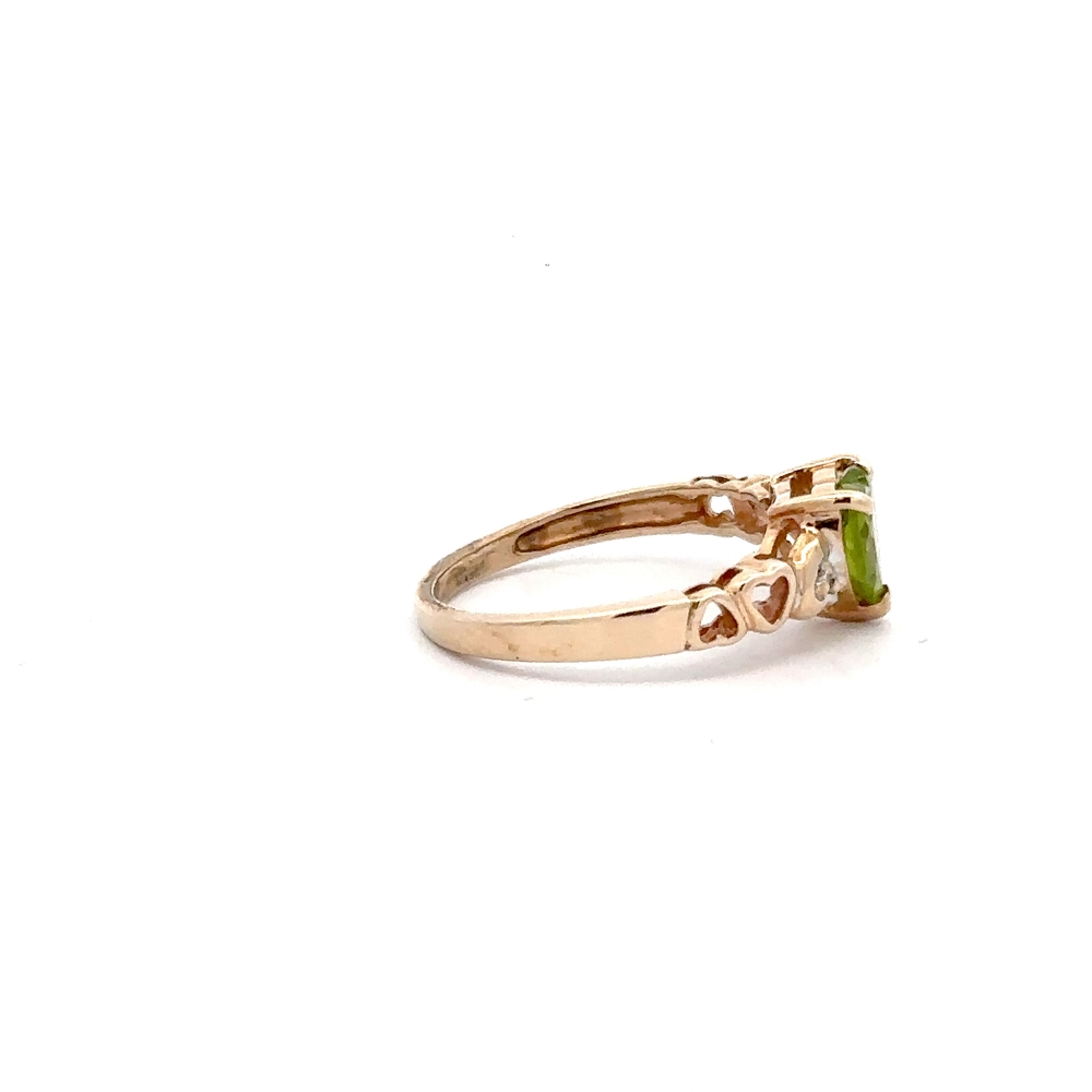 Peridot Heart Estate Ring 090652 - Image 3