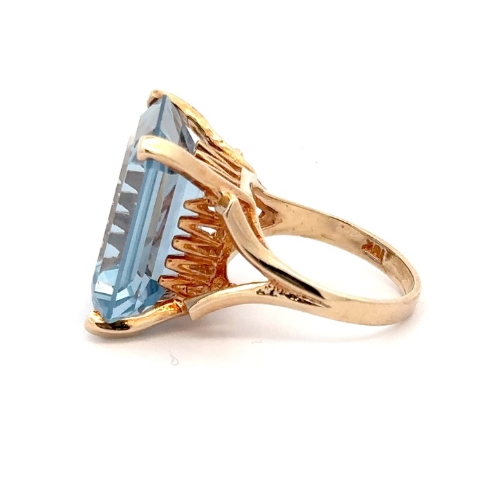 Estate Lady's Synthetic Blue Spinel Ring 090664 - Image 4