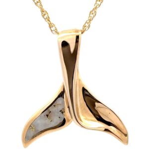 Inlaid Gold Quartz Whale Tail FF561G2