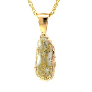 Free Form Gold Quartz Pendant PFFQ2X
