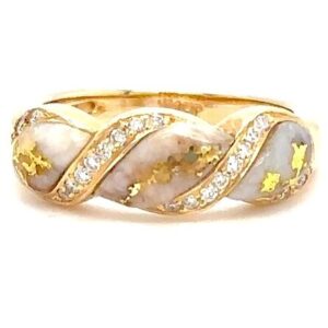 Gold Quartz & Diamond Ring R2290-GQ