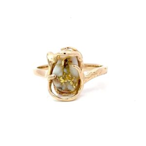 Gold Quartz Freeform Ladies Ring RL115Q