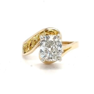 2.24ct Lab Grown Diamond In 14K Yellow Gold With Nuggets & Diamonds RL411D10E2.24LG