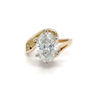 2.73CT Lab Grown Diamond In 14K Yellow Gold With Nuggets & Diamonds RL411D10E2.73LG