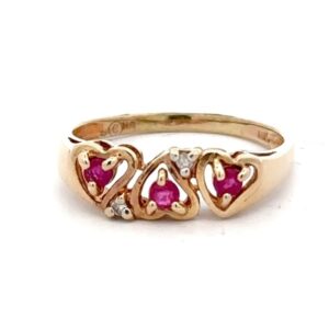 Ruby Heart Ladies Estate Ring 071149