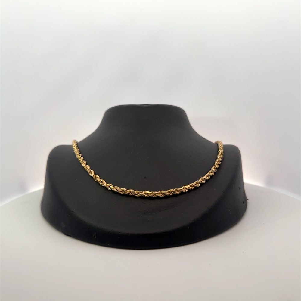 14K 3mm Diamond Cut Rope Estate 24" Chain 071989