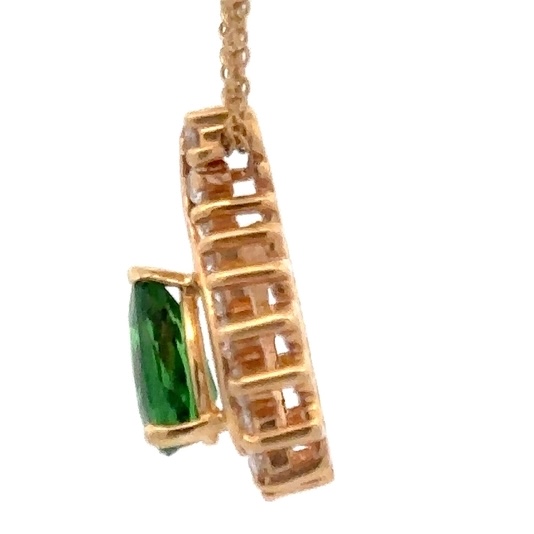 Tsavorite & Diamond Estate Pendant 076382 - Image 4